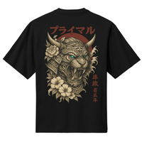 Animalistic Primal Samurai Drop-Shoulder Oversized Tee