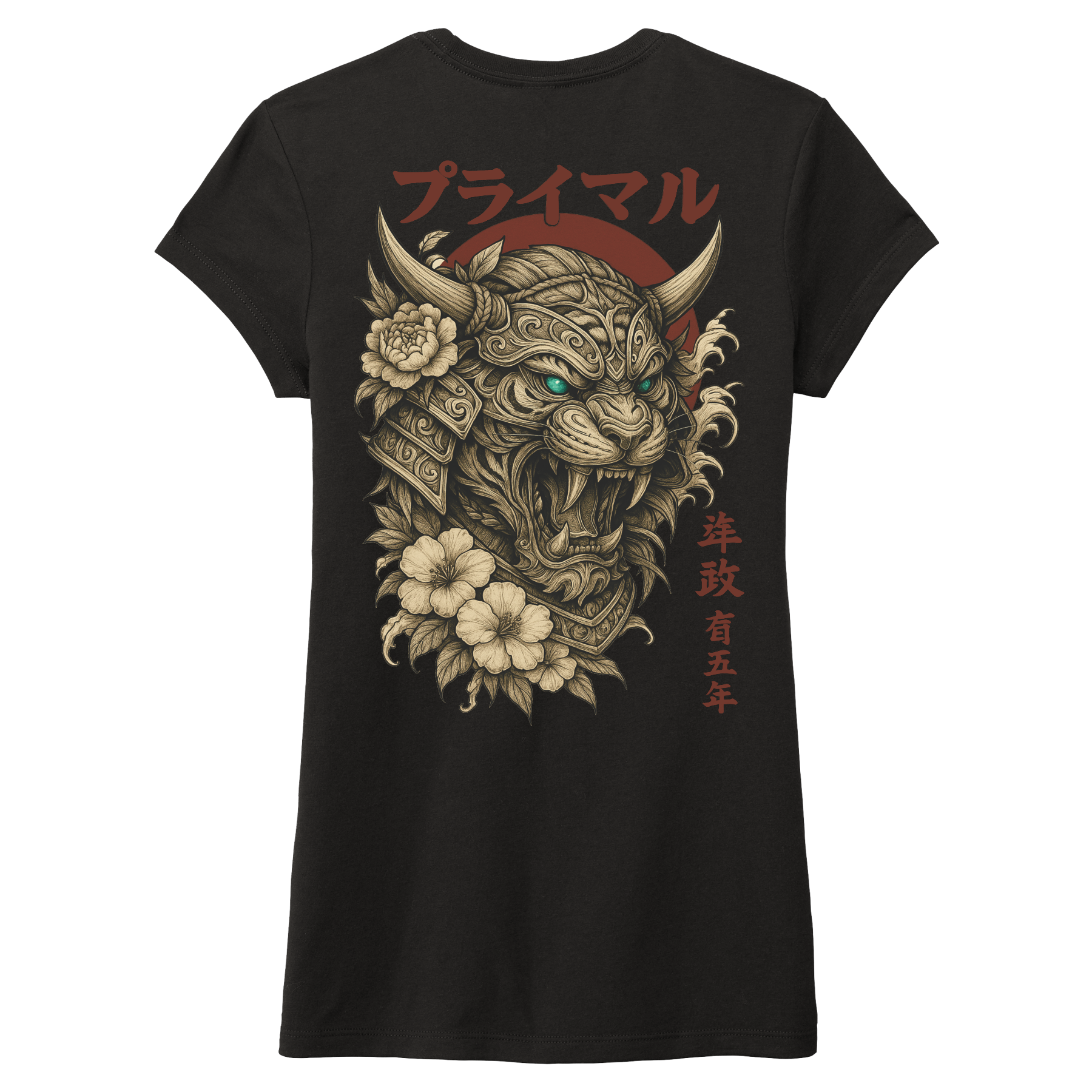 Ladies Animalistic Primal Samurai Fitted Tri-blend Tee