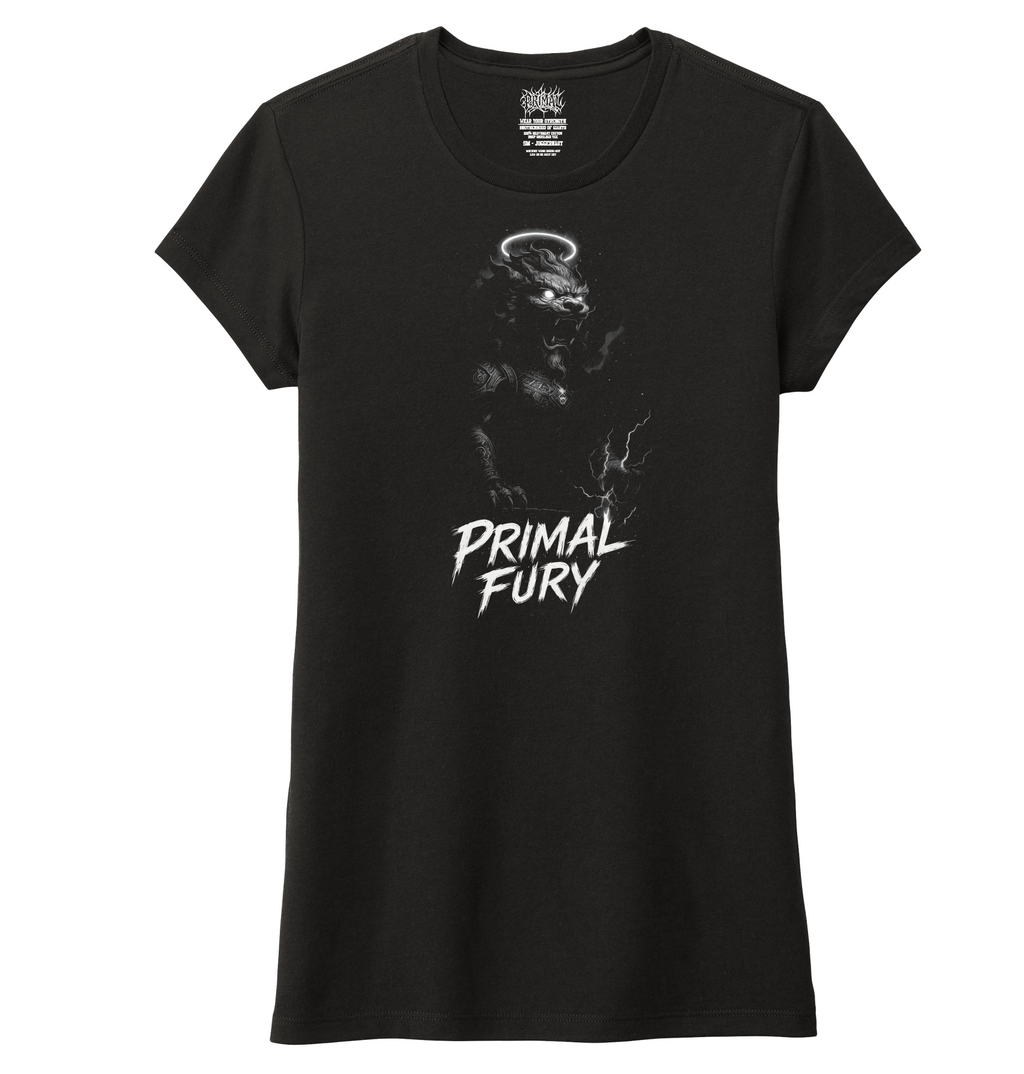 Ladies Aura Foo Dog Primal Fury Fitted Tri-blend Tee