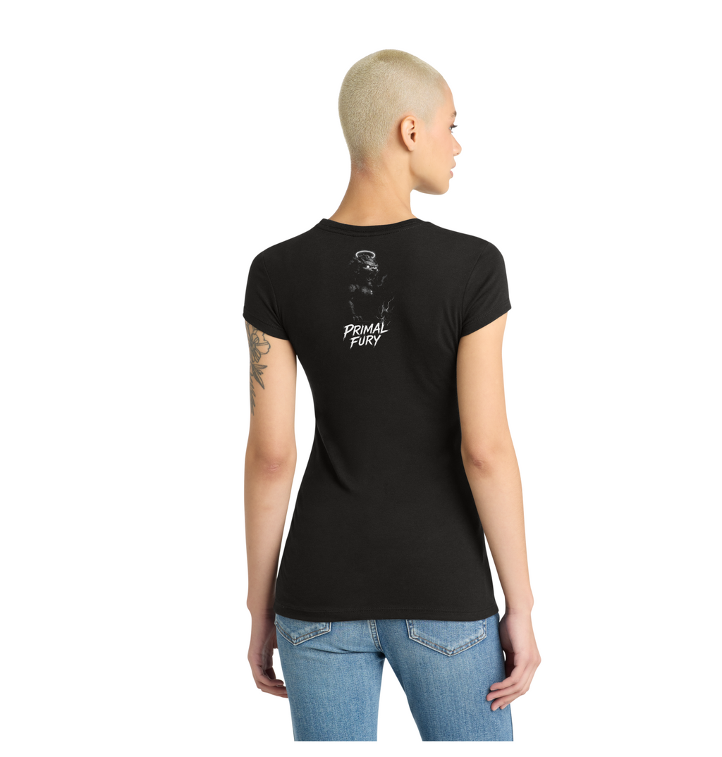 Ladies Aura Foo Dog Primal Fury Fitted Tri-blend Tee