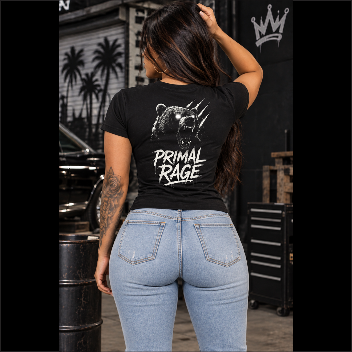 Ladies Bears Primal Rage Fitted Tri-blend Tee