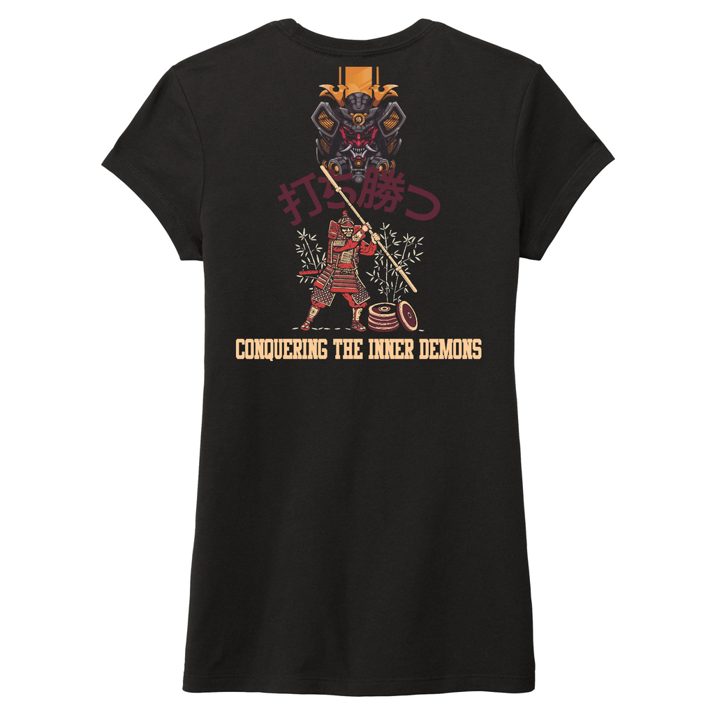 Ladies Conquering Demon Samurai Inner War Fitted Tri-blend Tee
