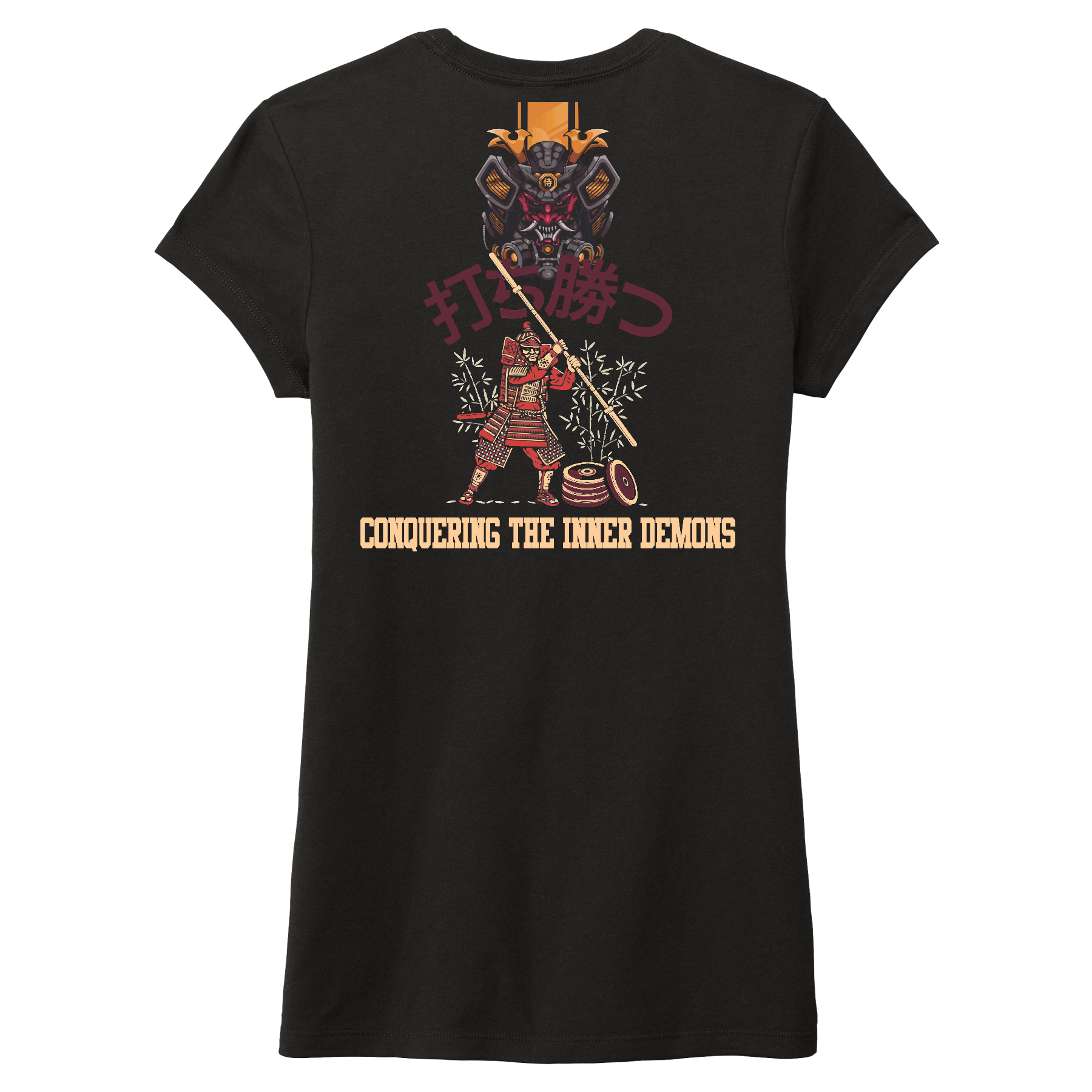Ladies Conquering Demon Samurai Inner War Fitted Tri-blend Tee