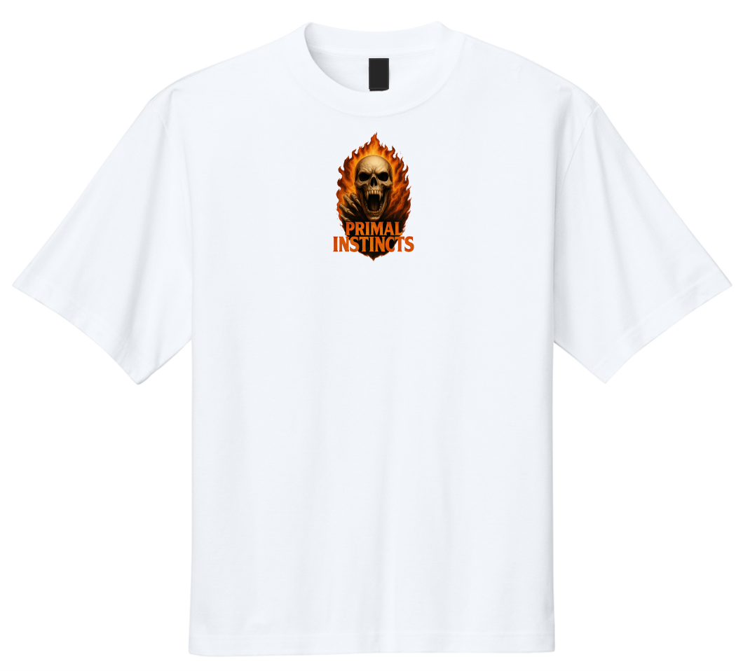 Fire Skull V8 Drop-Shoulder Tee