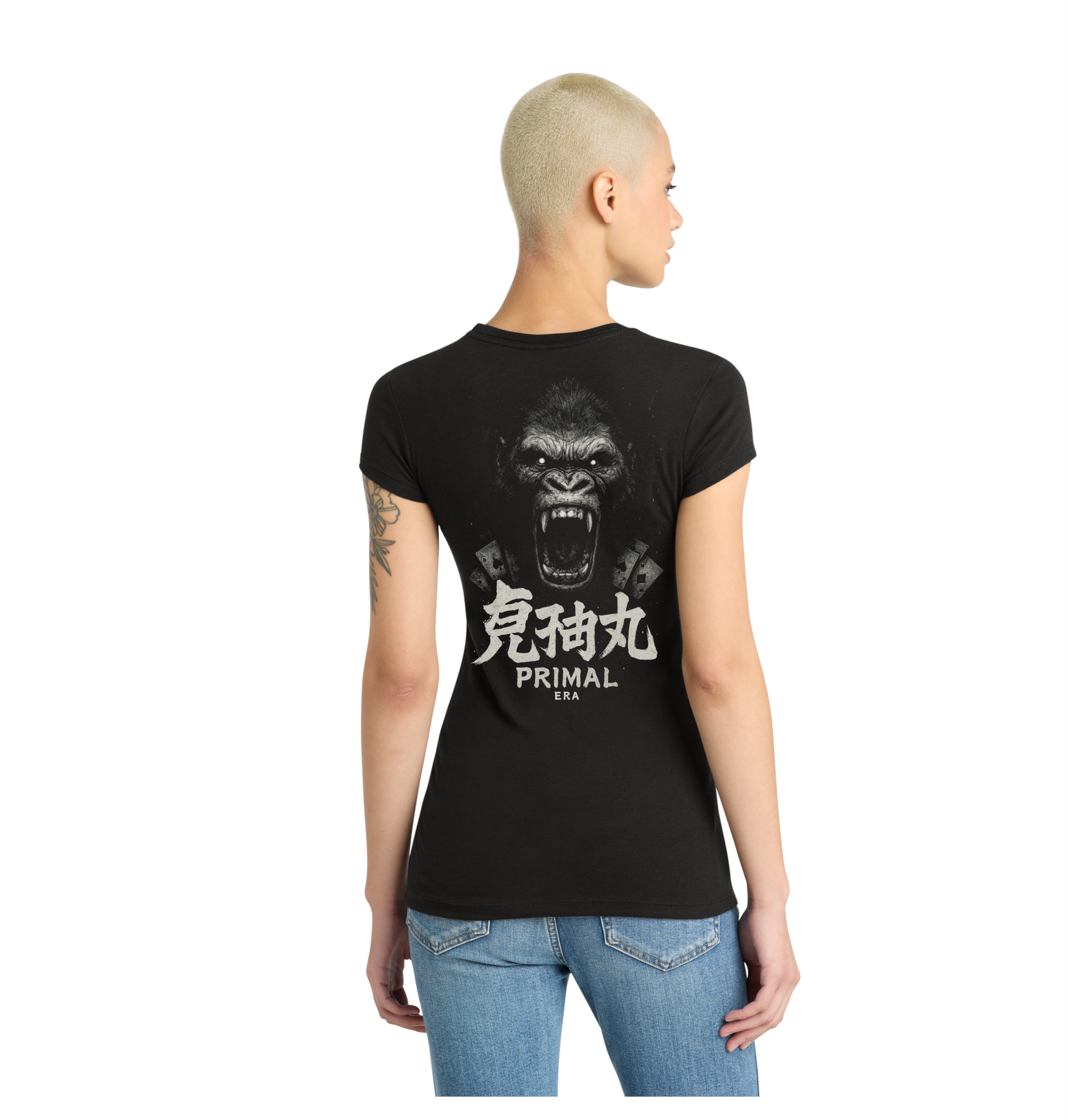 Ladies Gambling Gorilla Fury Fitted Tri-blend Tee