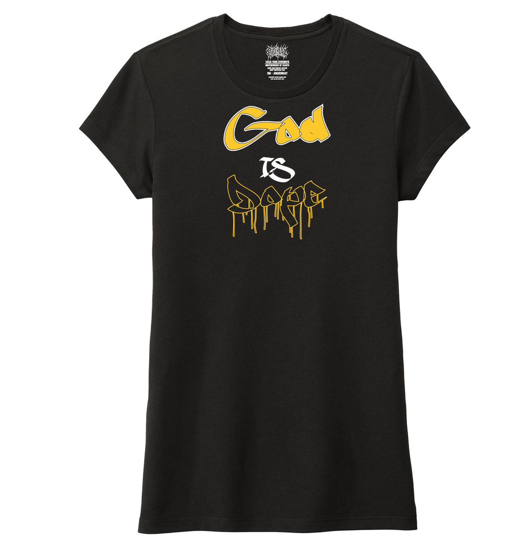 Ladies God is Dope Fitted Tri-blend Tee