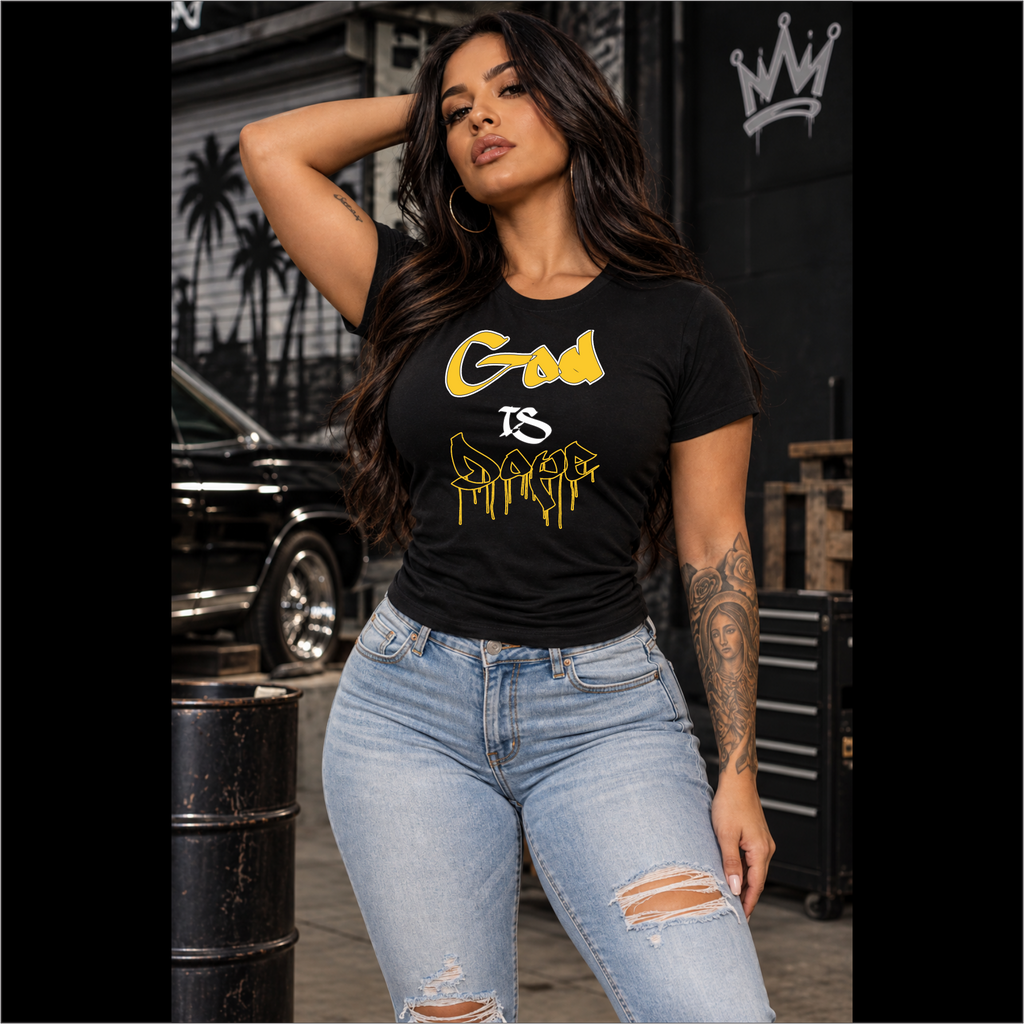 Ladies God is Dope Fitted Tri-blend Tee