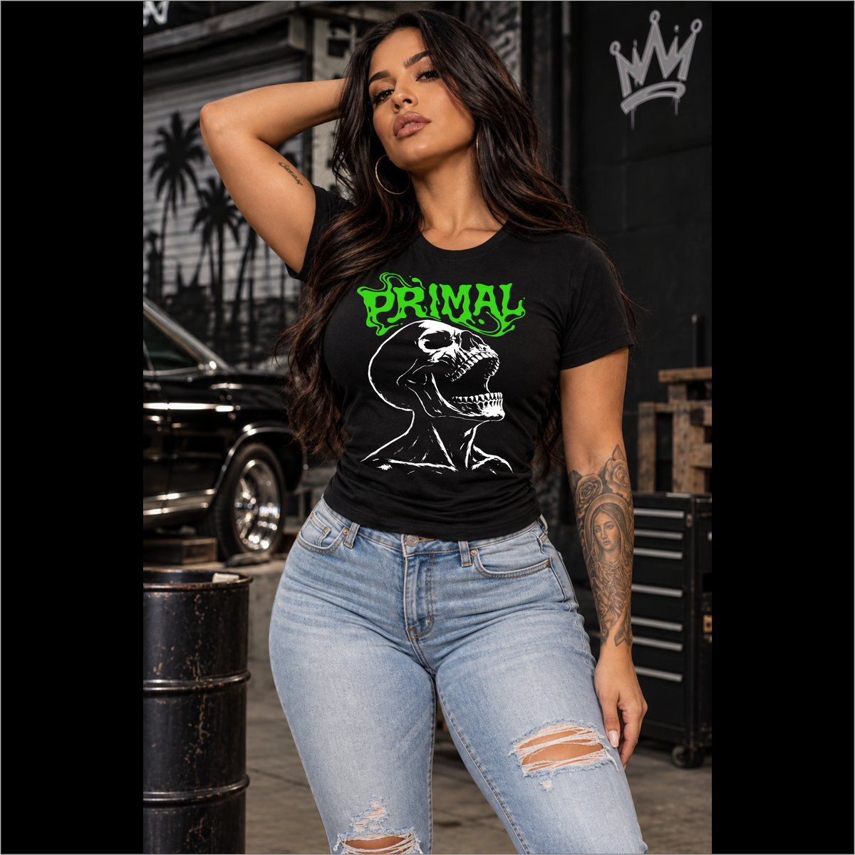 Ladies Guttural Cadaver Fitted Tri-blend Tee