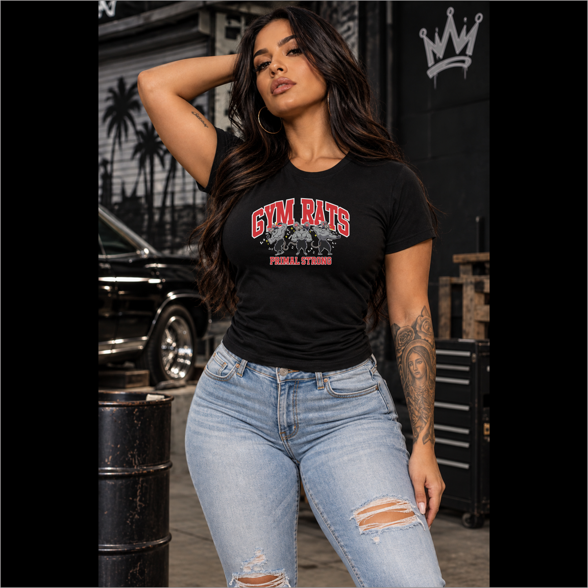 Ladies Gym Rats Fitted Tri-blend Tee