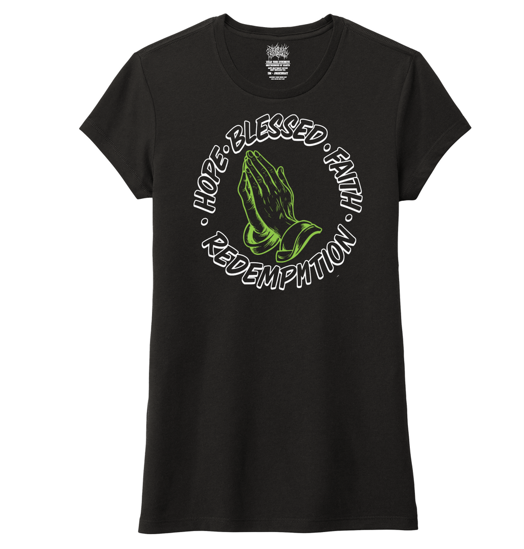 Ladies Praying Hands Fitted Tri-blend Tee